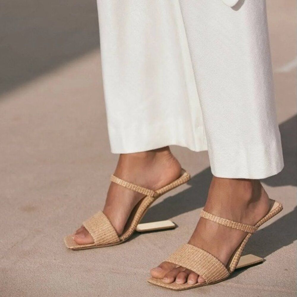 Cult Gaia BLACK Rene Cut-Out Heel Sandals, x Revolve, New, EU 38 - Picture 2 of 16